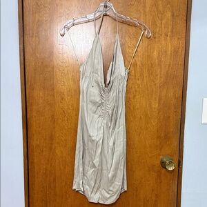 Zara Light Tan Halter Dress